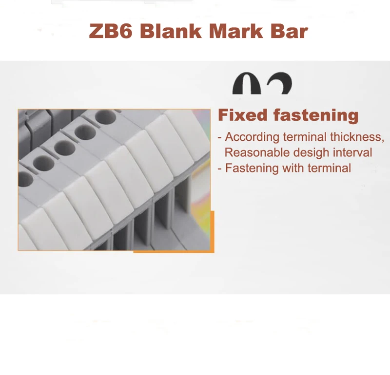 50 Stück ZB6 Blanko-Markierungsstreifen für UK2.5B UK5N UDK4 UKK5 UK5-TWIN DIN-Schienenklemmenblock Markierungsleiste Morsettiera ZB-6 Etikett – Detail 3