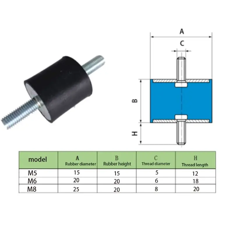 M5/M6/M8 Gummi Montieren Doppel Männlichen Gewinde Absorber Anti Vibration Silentblock Boot Auto Spule Stoßdämpfer Werkzeuge