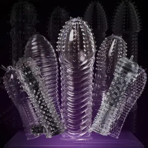 lot Reusable Sleeve Ring Full Cover Peniss Delay Impotence Erection Extensions Extender Condomss Sleeve G point for sexx Adult Men