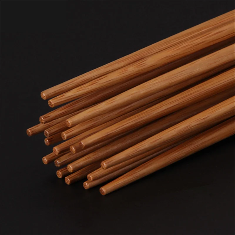 Aomily 5 Pairs/Set Chinese Chopsticks Handmade Carbonized Bamboo Household Modern Style Travelling Tableware Utensils Chopsticks