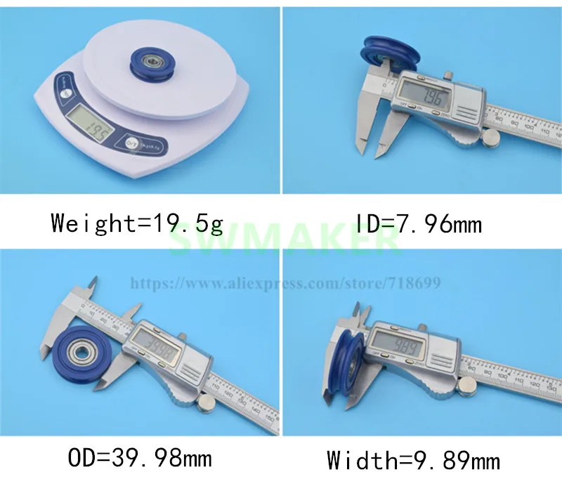 8*40*10 plastikowa torba rowek w kształcie litery U łożyska koła pasowego z 608 łożysko koła z drutu nosić zbyt cichy, czarny/niebieski