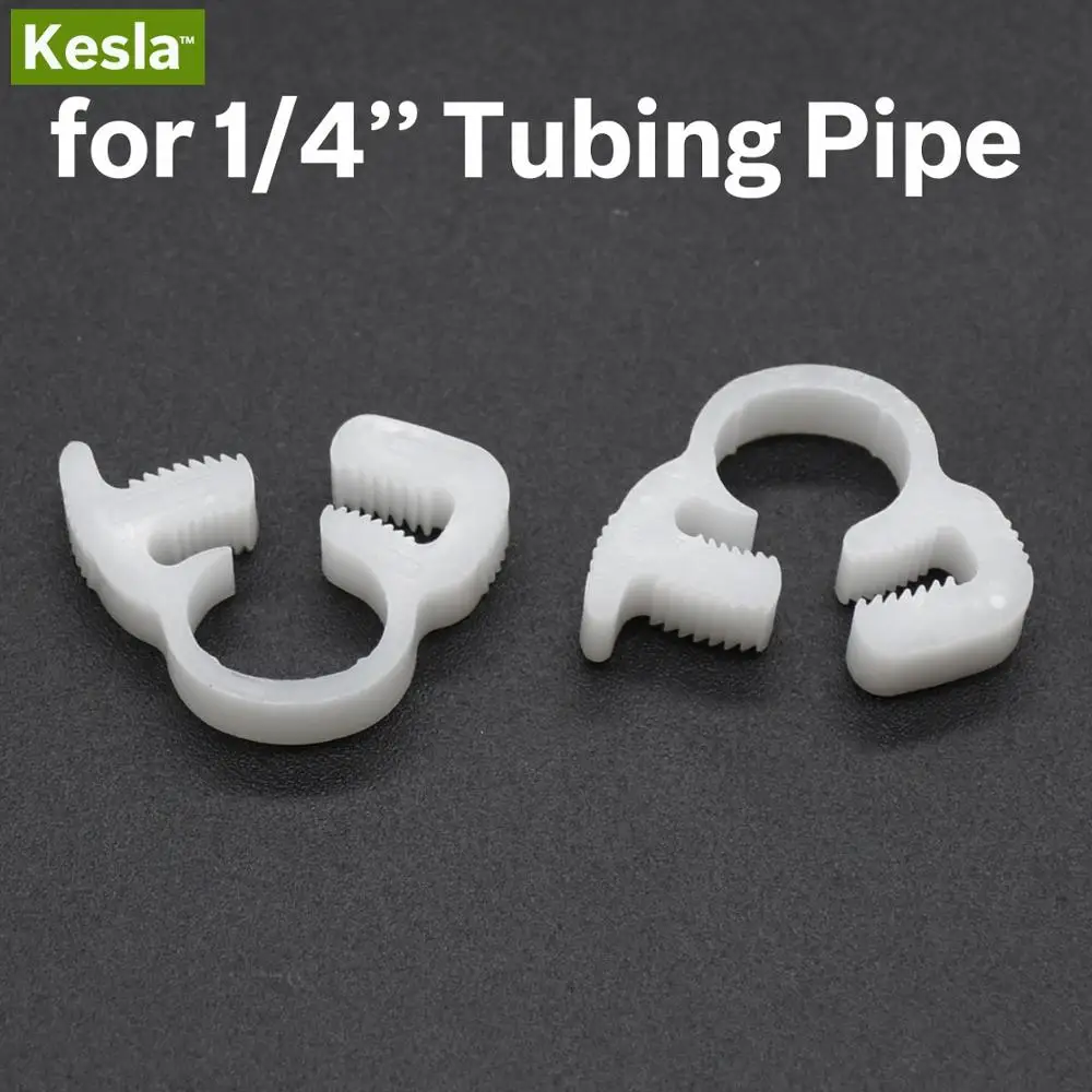 1/4''  Nylon Clamp fit 4/7mm Watering Hose Pipe Plastic Snap Ratchet Clip Garden Greenhouse Coolant Hose Pipe Silicone Tube