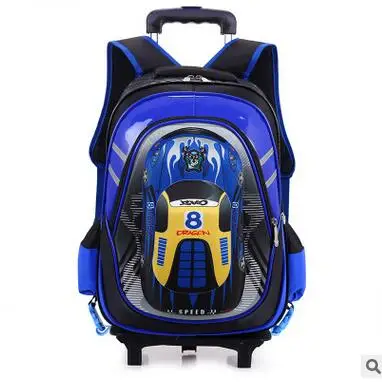 kids School Bags On wheels Trolley School backpacks wheeled backpack kid\'s School Rolling backpack for boy Children Travel bags