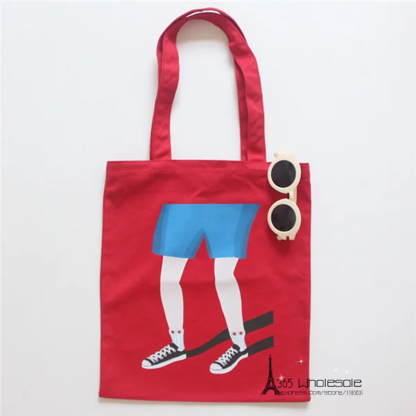 Free shipping One Piece Retail Canvas Shoulder Bags Funny Legs Prank Joke 2-ways Utility Eco-friendly artistic friends gifts