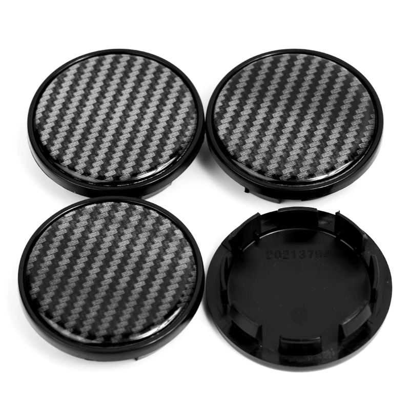 4 Pcs 65mm(2.56in) Carbon Fiber Center Cap Cover Wheel Hub Decoration Replace 3B7601171 Exterior Accessories Dust-Proof Cover