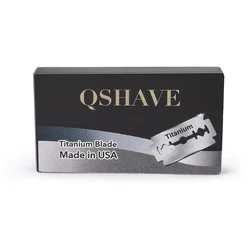 Qshave IT Safety Razor Blade Straight Razor Titanium Blade Double Edge Classic Safety Razor Blade Made in USA, 100 Blades