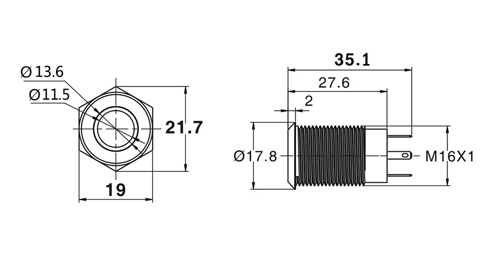 ラウンドメタル押しボタンスイッチリング,16mm,led,5-380v,12v,6v,自動ロック,緊急ロック,防水,車のエンジン,赤,青,pc