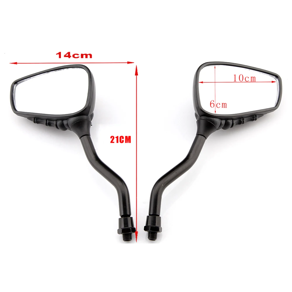 Black Motorcycle Skeleton Skull Hand Claw Shadow Rearview Side Mirror 8mm 10mm For Chopper Cruiser Sports Bike ATV Quads