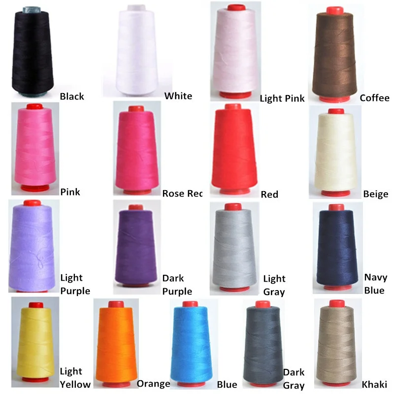 1 Pcs  3000 Yards Overlocking Sewing Machine Industrial Polyester Thread Metre Cones