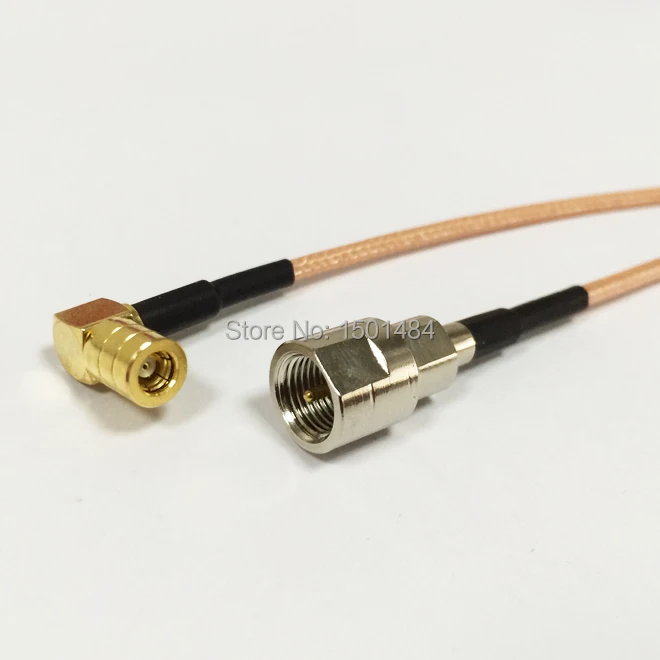 New SMB Female Jack Right Angle Connector Switch  FME   Male Plug  Convertor RG316 Wholesale  Fast Ship 15CM 6"Adapter