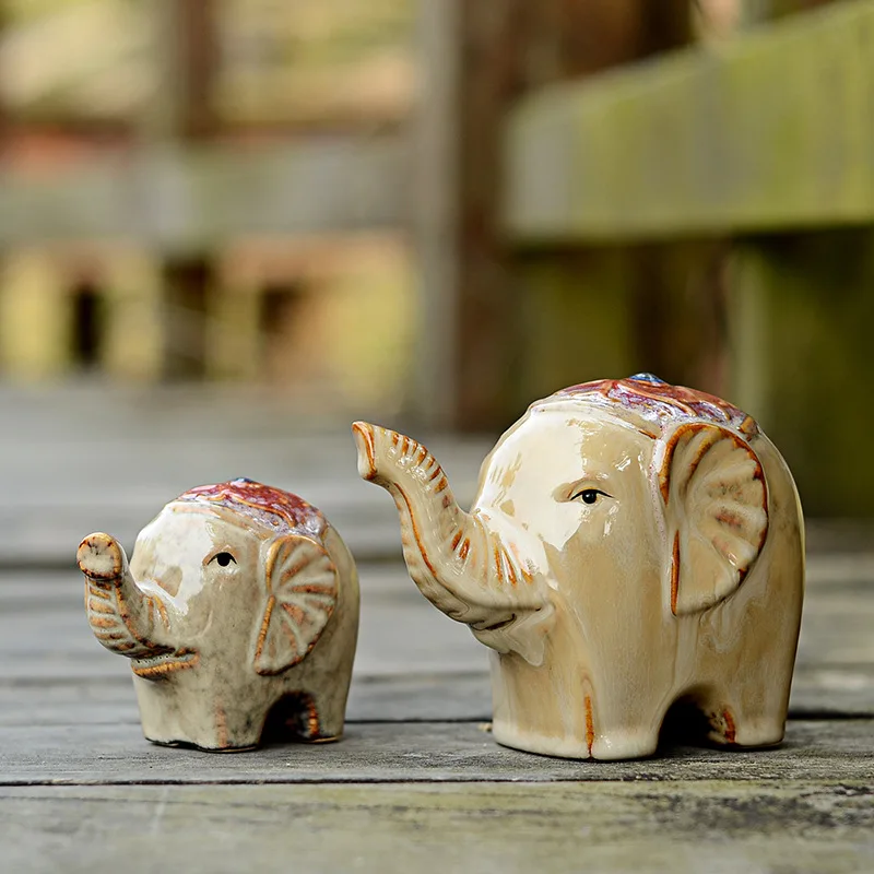 Китайские керамические изделия, украшения для дома, керамические украшения, городской дом, слон, мать и сын, любовь, глубокий Домашний набор, распродажа