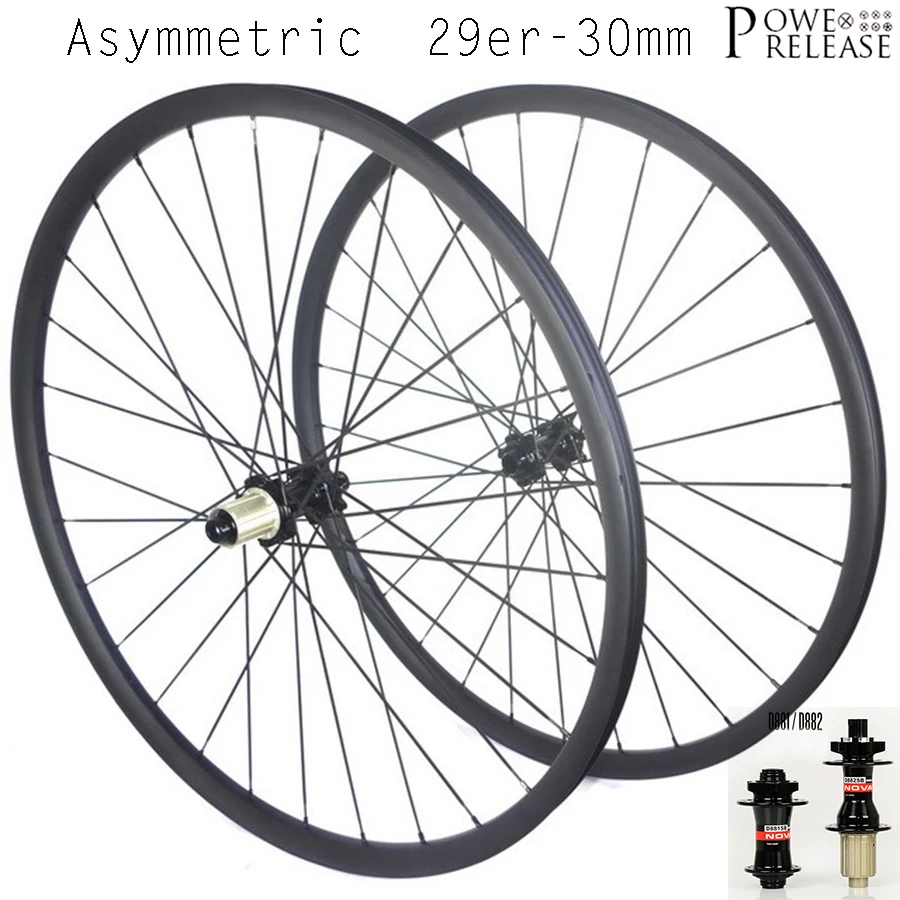 

Powerelease Asymmetric super light 29er carbon wheels mountain bike wheel mtb 29 inch carbon rim 29" wheelset lightweight 30mm