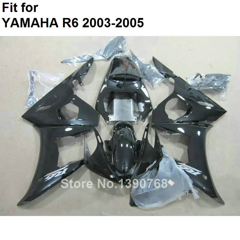 New hot motorcycle parts for Yamaha fairings YZF R6 2003 2004 2005 black body kit fairings YZFR6 03 04 05 BC89