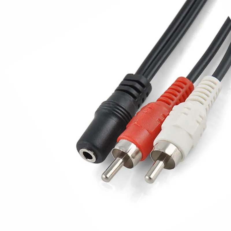 3.5mm Female to Dual RCA Male Audio Adapter Cable AV Female 3.5mm stereo Jack to Male 2 RCA plugs Audio F/M Cable NEW