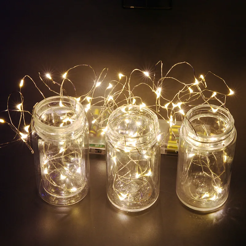 

YIYANG New 2M Copper Silver Wire LED String lights Waterproof Holiday Lighting Fairy Christmas Tree Wedding Party Decoration