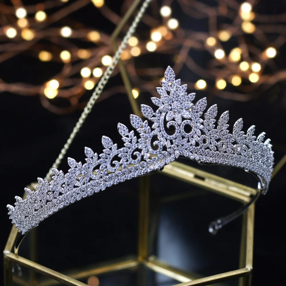 Designer Wedding Tiaras Crystals Zircon Baroque Bridal Crowns Tocado Novia Bride Hair Jewelry Wedding Hair Accessories