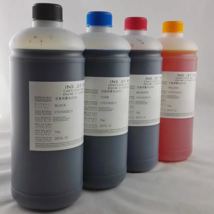 INK WAY On promotion,4*1000ML  Universal Edible Ink For Canon Desktop Inkjet Printer BK C M Y