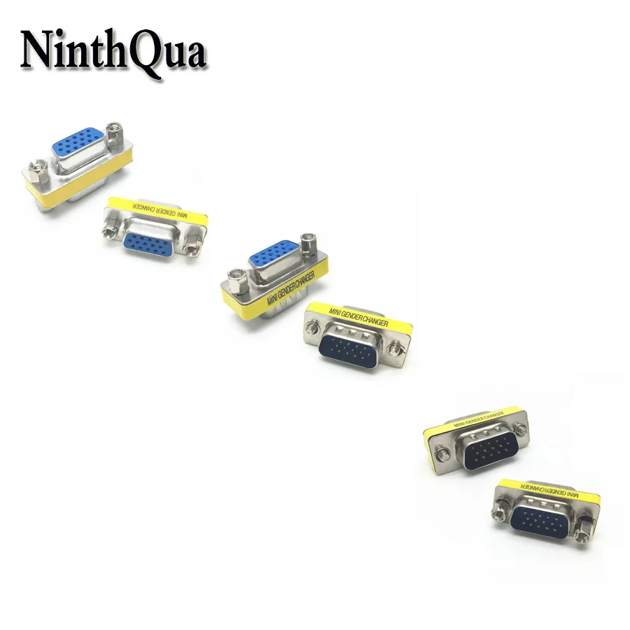 1pcs VGA 15 Pin Male Plug Female jack Gender Changer Conversion Adapter HD15 Computer Monitor Video Connector