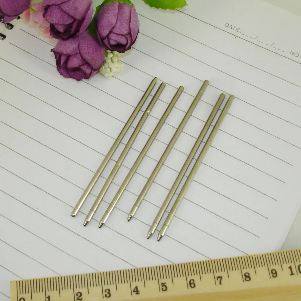 100pcs/lot Mini metal Ball Pen refill 67.2mm length Writing Lead size 1.0mm Custom size available Stationery office Accessories