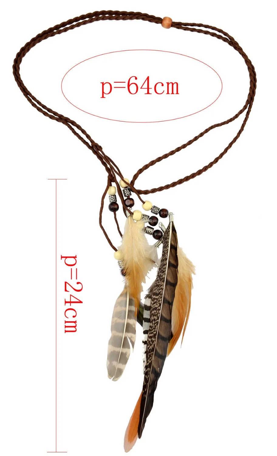 Indian Triabl Hippie Peacock Feather Headband For Women Boho Festival Fether Headdress Hair Rope Hair Accessories Head Jewelry