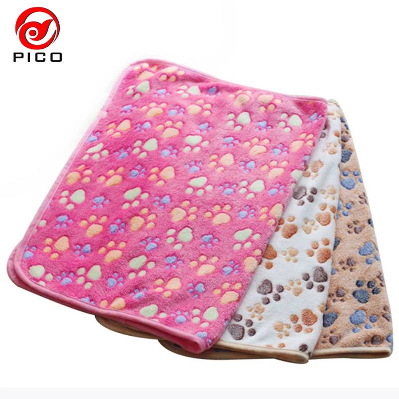 New Arrive 104x76cm Warm Pet dog Bed big dog Mat soft Fleece Paw Print Dogs Blanket Puppy cushion ZL124