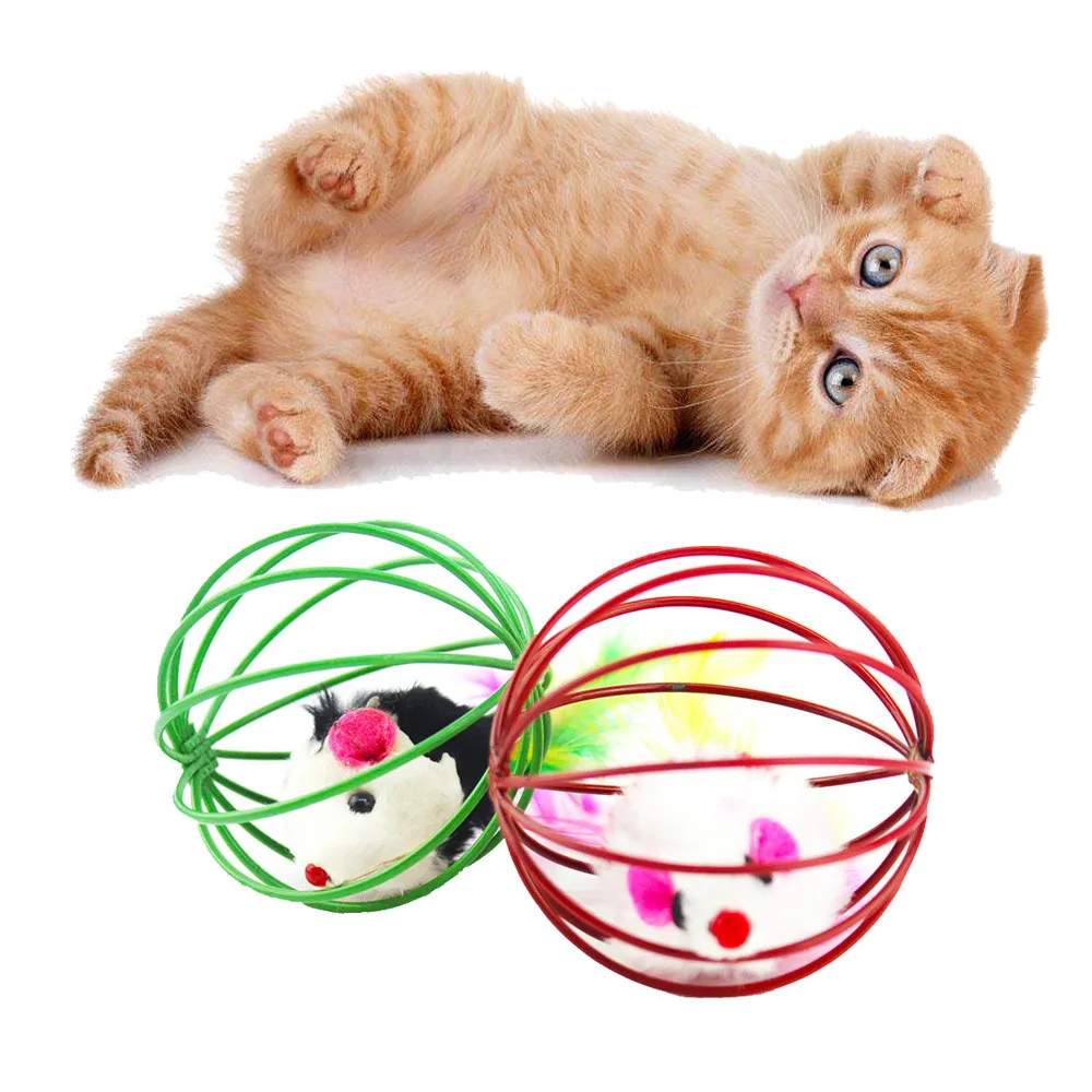 Cat Toy Mouse Mice Toys Solid Rabbit Hair Pet Ball Toys For Cats All Seasons Interactive Toy Cat Training Pet Products HZ0007