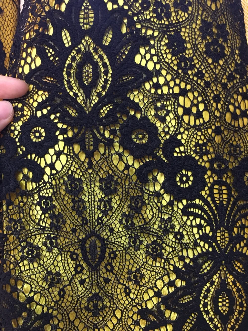 Soft Lace Fabric Eyelash Hollow Thick Yarn Lace Sewing Material Dress Clothing DIY Fabrics 3 Meters Long