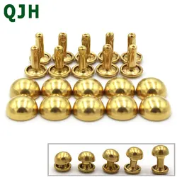 Pure Copper Mushroom Nail Brass Round Domed Rivets Studs Decorative Rivets For Belt,Clothes, Bags,Shoes,Leather Craft Decoration