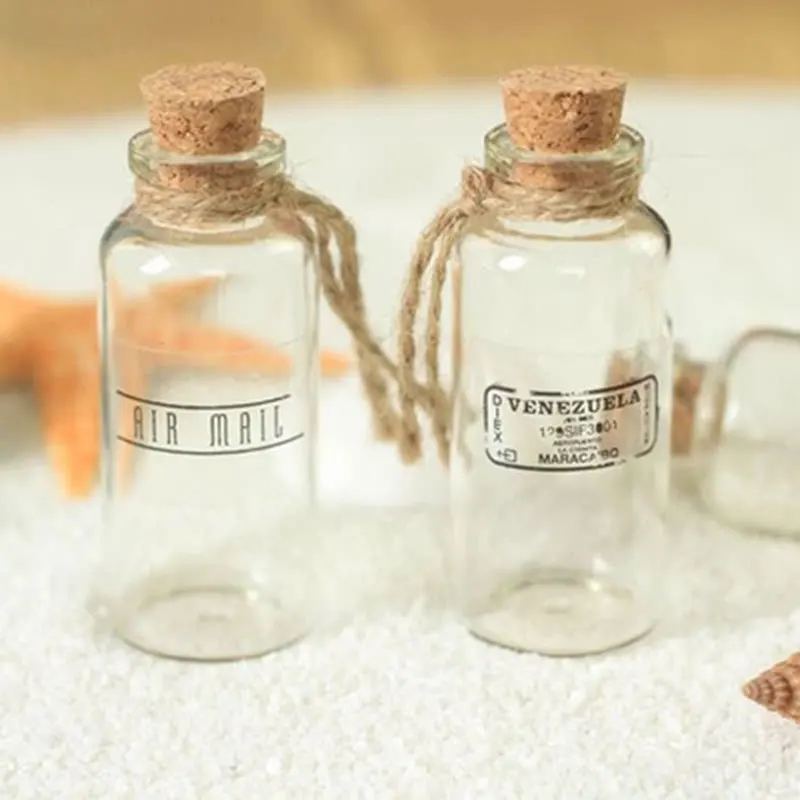 

Reusable Mini Wishing Bottle Clear Glass Storage Vial Container with Cork Stopper Photography Accessories Photo Studio DIY Decor