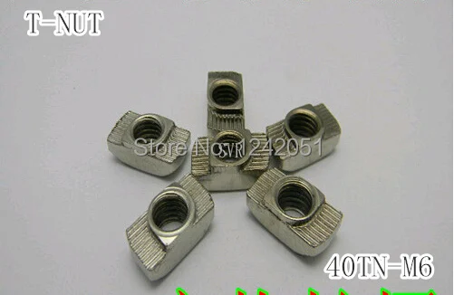 

100PCS M6 T nut Hammer Head Fasten Nut Connector Nickel Plated for 40series Slot Groove 8 Aluminium Profile Accessories