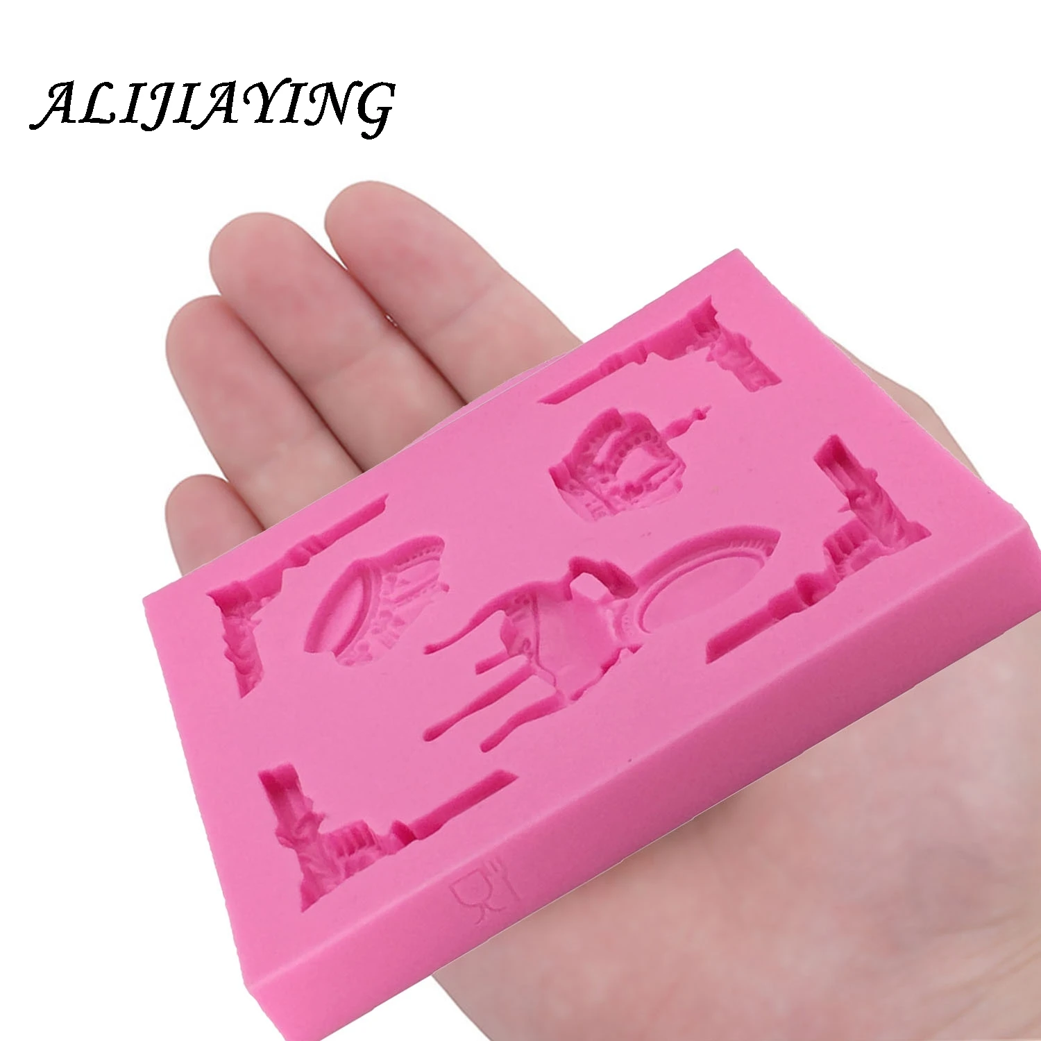 1Pcs Flower Border Silicone Mold Fondant Mould Cake Decorating Tools Chocolate frame Crown chair Molds Kitchen Accessories D1243