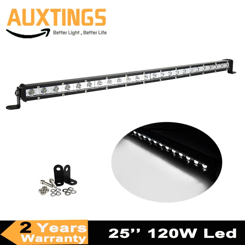 

Slim 25Inch 120W Led Light Bar Combo Beams Single Row Auto Work Light for Jeep ATV 4WD Tractor Off-Road 12V 24V Led Bar