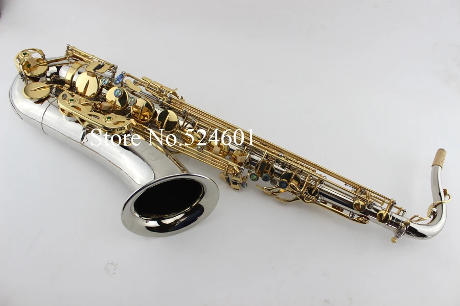 

Custom Nickel Plated Tenor Saxophone Carved Flower abalone Gold Key Tenor Bb Sax Saxophone Brass instrument