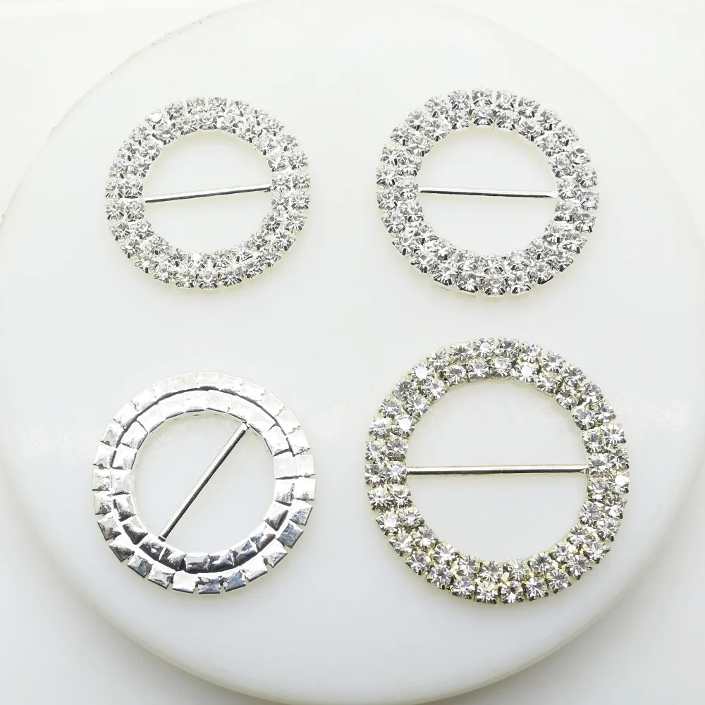 ZMASEY New Arrival 5Pcs/Lot Mix Size Buckles Diamond Round Sewing Buckle DIY Ribbon Decoration Handwork Invitation Accessories