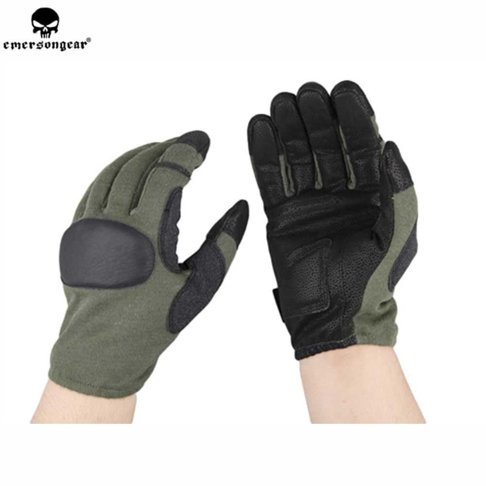 Emersongear Tactical Gloves Outdoor Professional Shooting Hunting Hand Protective Gear Full Fingers Leather Cycling Airsoft