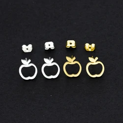 V Attract Teacher Apple Stud Earring Stainless Steel Women Classic Pendientes Korean Jewelry Best Friend Gift