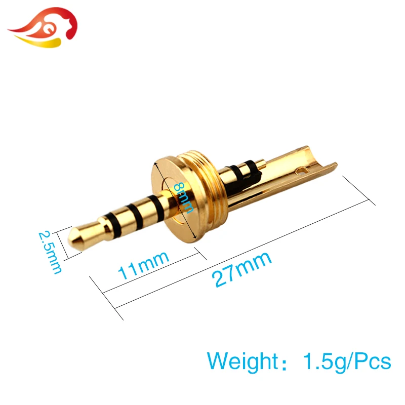 QYFANG 2.5mm Audio Plug 4 Poles Jack DIY Wire Connector Stereo Splice Adapter HiFi Earphone Solder Pure Copper Metal Plugs Jacks