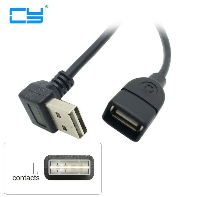 Usb 2.0 ذكر إلى أنثى تمديد كابل 100 سنتيمتر عكسها تصميم صعودا و أسفل بزاوية 90 درجة