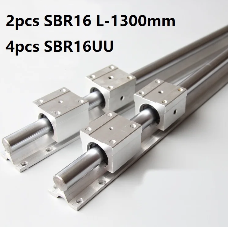 

2pcs SBR16 L-1300mm support rail linear guide + 4pcs SBR16UU linear bearing blocks for CNC router parts