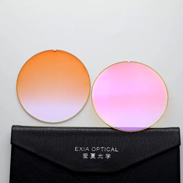 

EXIA A39 Light Color Violet Mirror Coatings Lenses Sunglasses Retro Color Gradient Flat Lens Base Curve 0