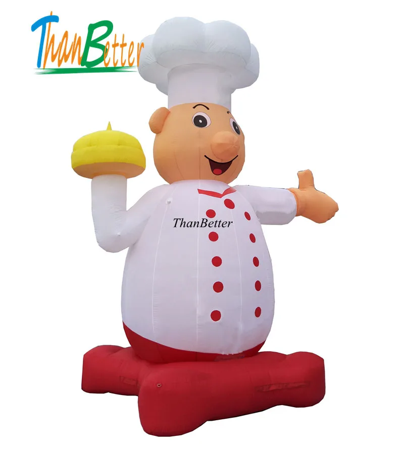 10ft 16ft 5M Blowing Up Fat Cook Inflatable Chef Cartoon Model for Advertising Decoration Customize Service with Draw or Sample