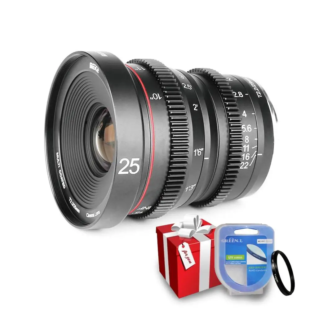 

Meike 25 мм T2.2 ручной фокус портрет Cine объектив для Sony E-Mount/для fuji X Mount/для Olympus Panasonic M4/3 Mount A6000 A7