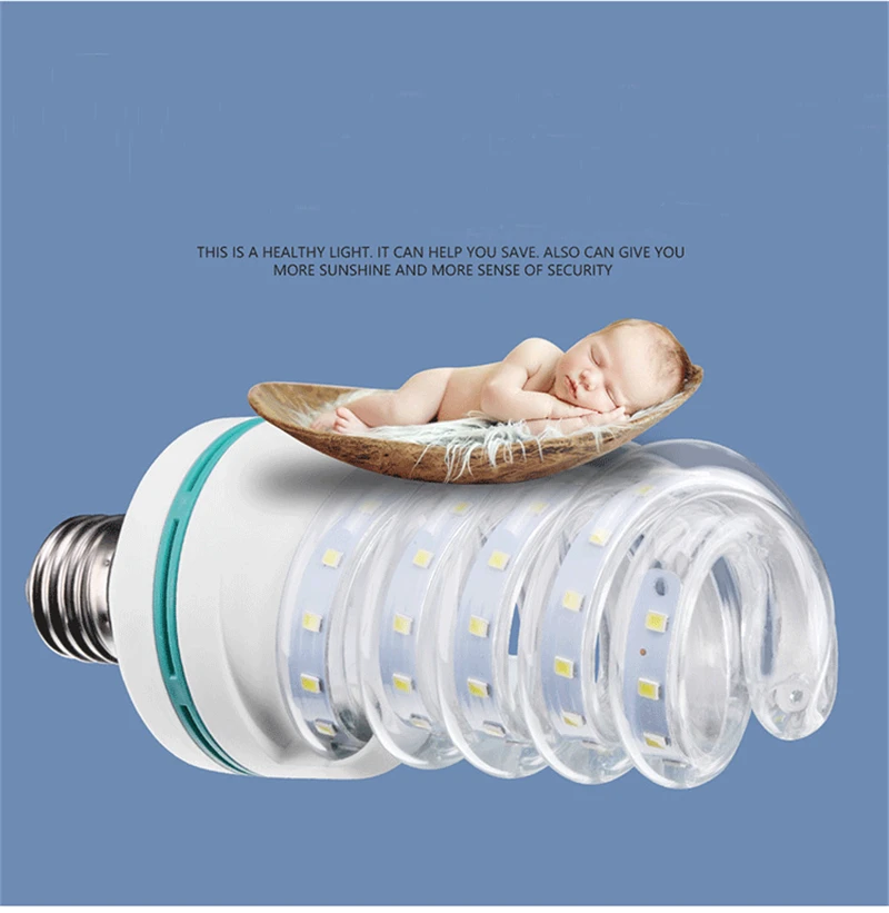 E27 led energy saving bulb spiral tube bulb home white light indoor bed room lamp CFL fluorescent