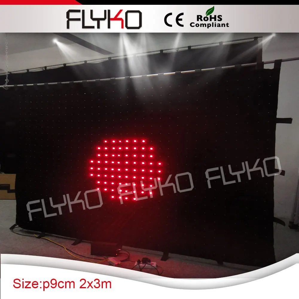 

fireproof cloth Led video curtain P9CM 3x2M backdrop with SD card control