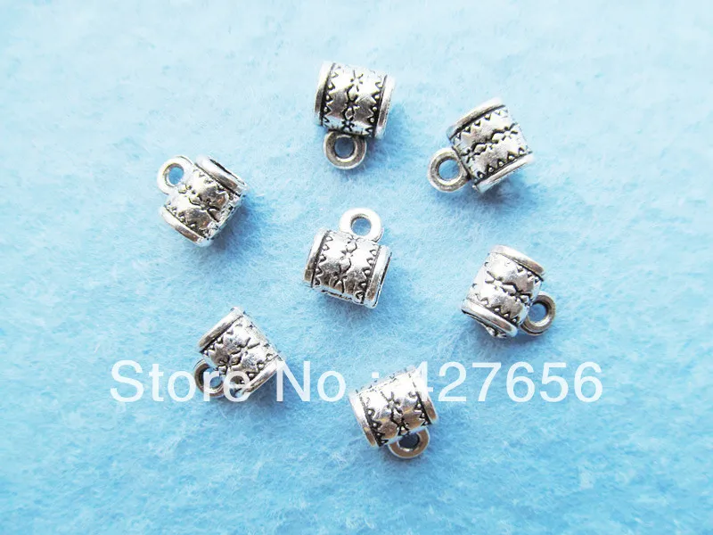 50pcs Antique Silver/Bronze Bails Beads Connector Pendant Cham Finding,Fit Charm Bracelet Necklace,DIY Accessory Jewellry Making