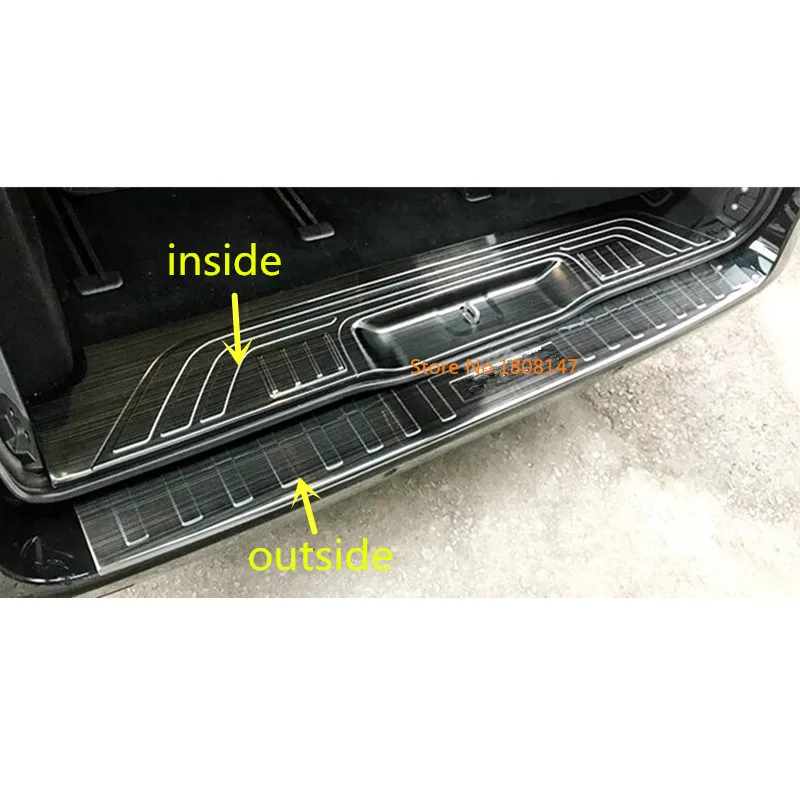 Stick Back Rear Pedal Door Scuff Plate Outside Inside Threshold Trunk Trim For Benz Vito W447 2016 2017 2018 2019 2020 2021 2022