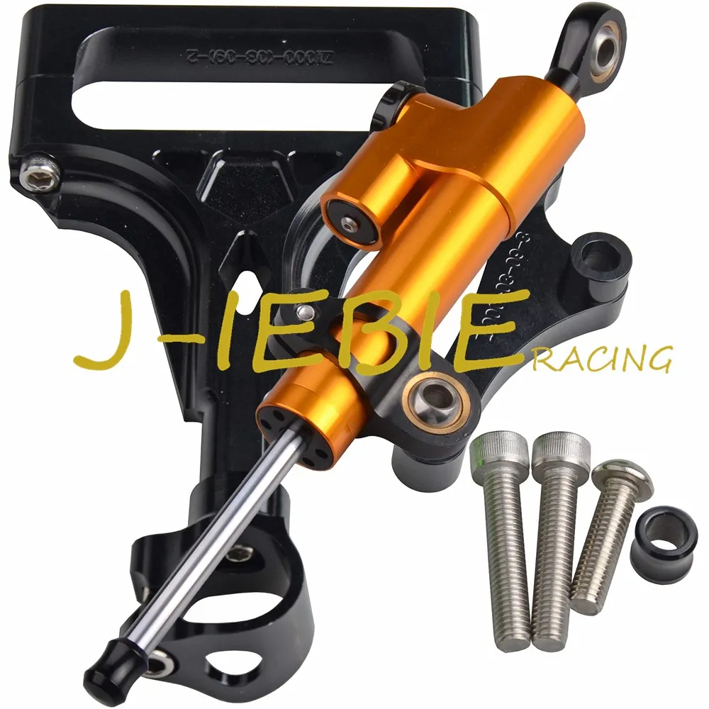 CNC Steering Damper Stabilizer and Black Bracket Mounting For Kawasaki Z1000 Z750 2003-2009 2004 2005 2006 2007 2008