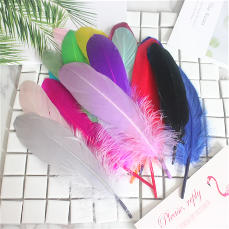 Natural Goose Feathers Colorful 14-20cm Loose Goose Feathers Christmas Decor Wedding DIY Clothing Shoes Hat Accessories 50pcs