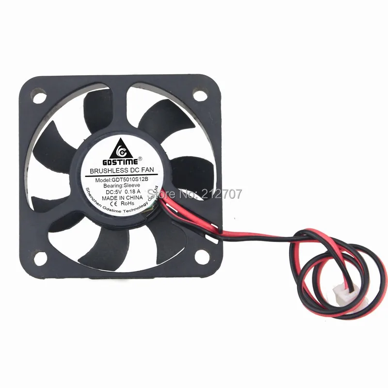 

5PCS Gdstime 7 Blades 5cm DC Mini Ventilation Fan 5V 2Pin 5010 50x50x10mm 50mm