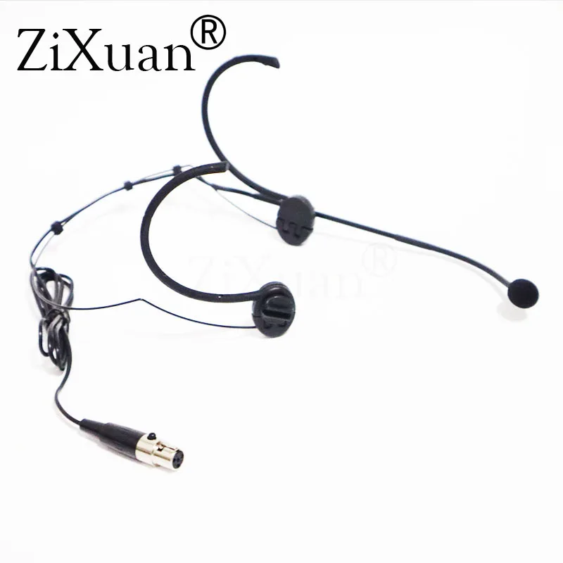 Complexion Foldable Head Wearing Dual Hook Head Headset Microphone Condenser Mic For Shure Sennheiser Mipro Wireless Mic System